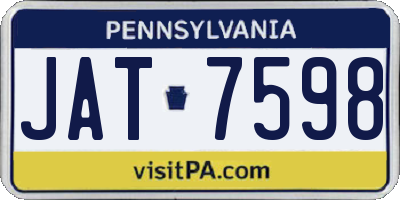 PA license plate JAT7598