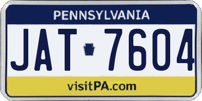 PA license plate JAT7604