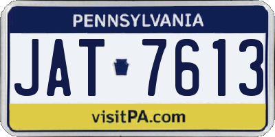 PA license plate JAT7613