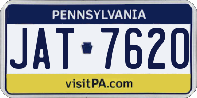 PA license plate JAT7620