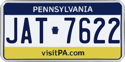 PA license plate JAT7622