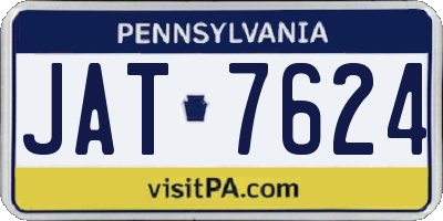 PA license plate JAT7624