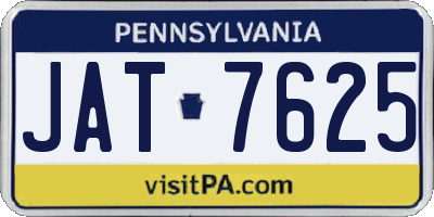 PA license plate JAT7625