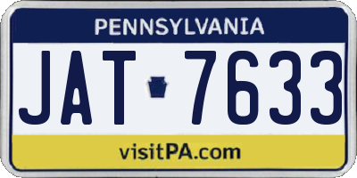 PA license plate JAT7633