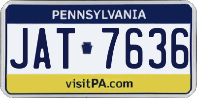 PA license plate JAT7636