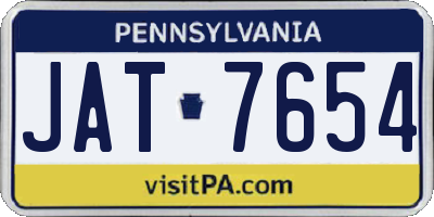 PA license plate JAT7654