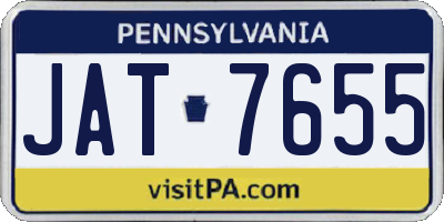 PA license plate JAT7655