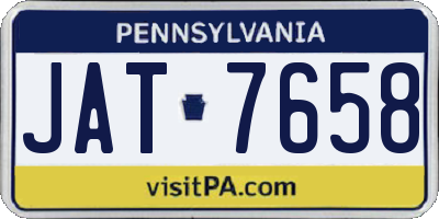 PA license plate JAT7658