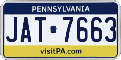 PA license plate JAT7663