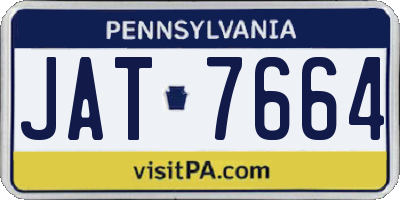 PA license plate JAT7664