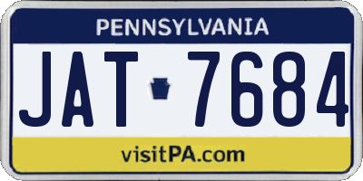 PA license plate JAT7684