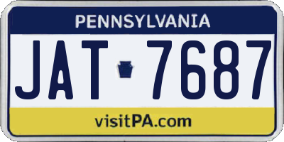 PA license plate JAT7687