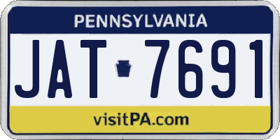 PA license plate JAT7691