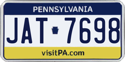 PA license plate JAT7698