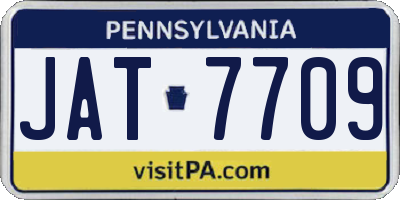 PA license plate JAT7709