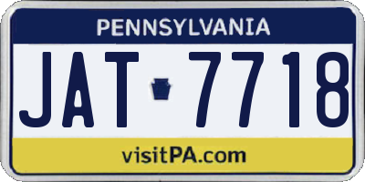 PA license plate JAT7718