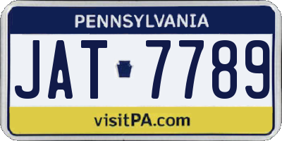 PA license plate JAT7789