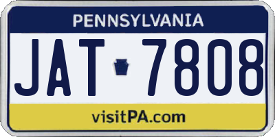 PA license plate JAT7808