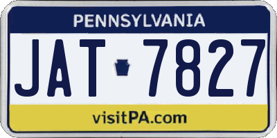 PA license plate JAT7827