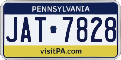PA license plate JAT7828