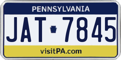 PA license plate JAT7845