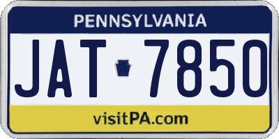 PA license plate JAT7850