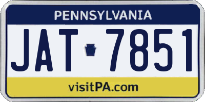 PA license plate JAT7851
