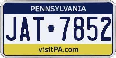 PA license plate JAT7852