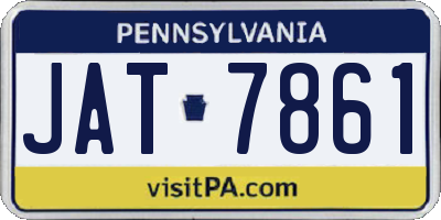 PA license plate JAT7861