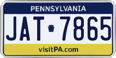 PA license plate JAT7865