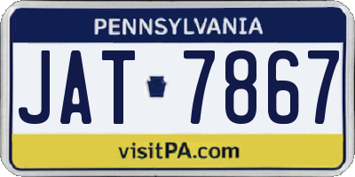 PA license plate JAT7867