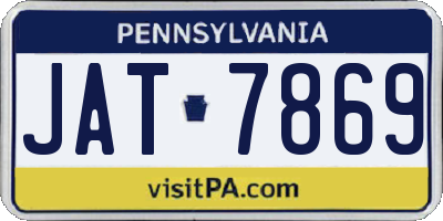 PA license plate JAT7869