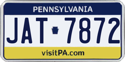 PA license plate JAT7872