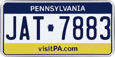 PA license plate JAT7883