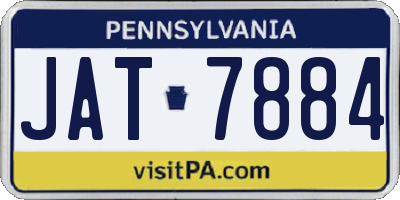 PA license plate JAT7884