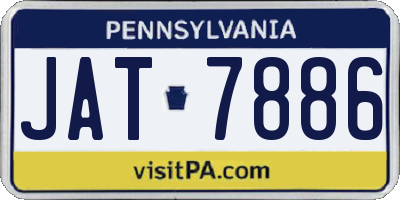PA license plate JAT7886