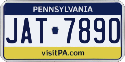 PA license plate JAT7890