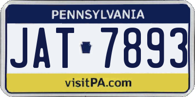 PA license plate JAT7893