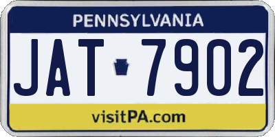 PA license plate JAT7902