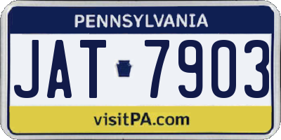 PA license plate JAT7903