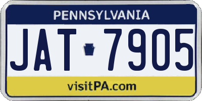PA license plate JAT7905