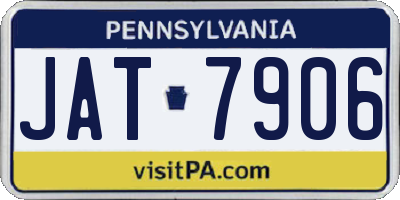 PA license plate JAT7906