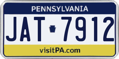 PA license plate JAT7912