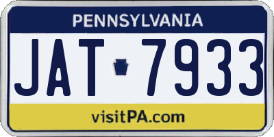 PA license plate JAT7933