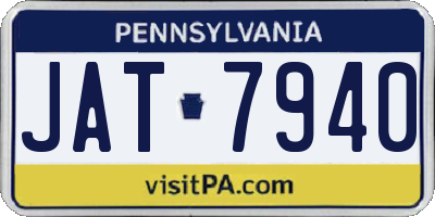 PA license plate JAT7940