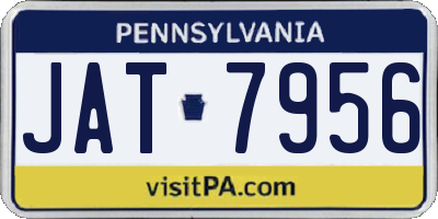 PA license plate JAT7956