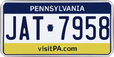 PA license plate JAT7958