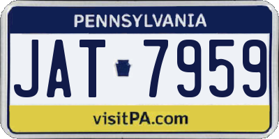 PA license plate JAT7959