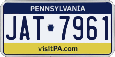 PA license plate JAT7961