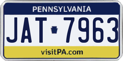 PA license plate JAT7963